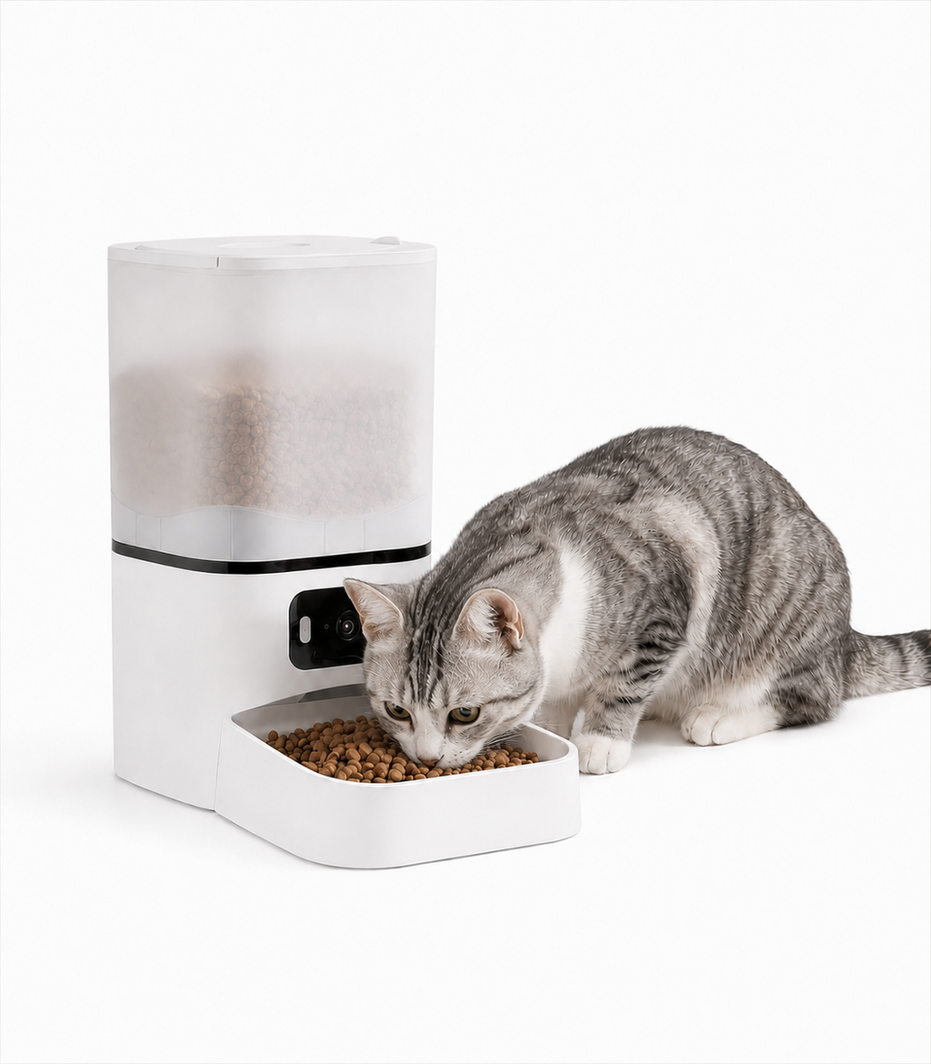 Smart Automatic Pet Feeder with Video & Two-Way Voice
