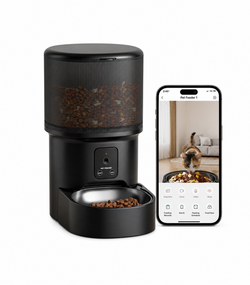 Smart Automatic Pet Feeder with Remote Voice Control and Timed Feeding