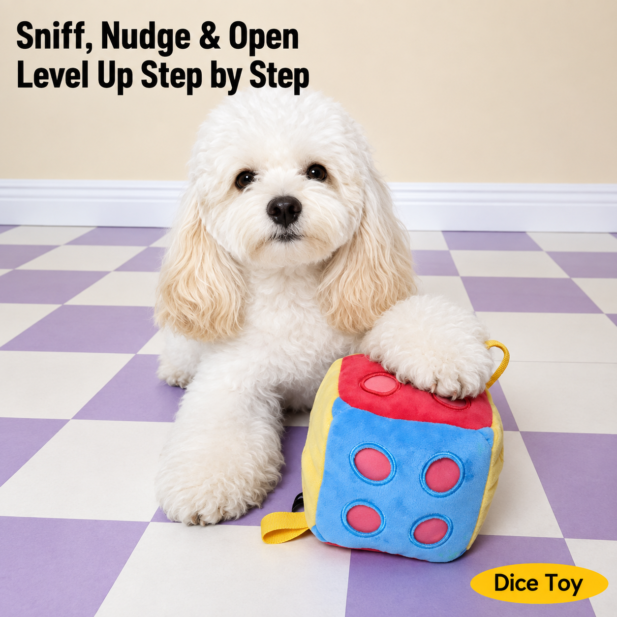 21-Hole Treat-Hiding Dice Dog Toy – Interactive Puzzle Toy for Mental Stimulation & Energy Release