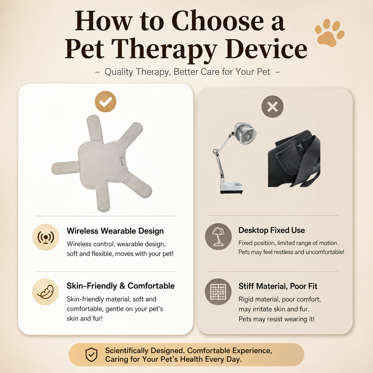 Wearable Pet Red Light Therapy Wrap for Dogs & Cats