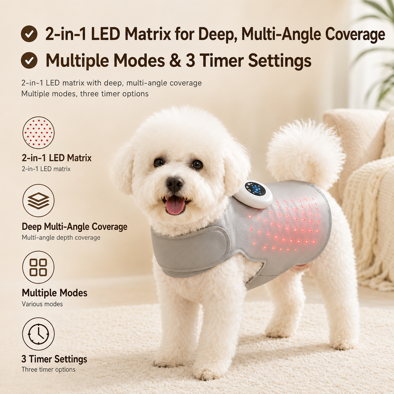 Wearable Pet Red Light Therapy Wrap for Dogs & Cats