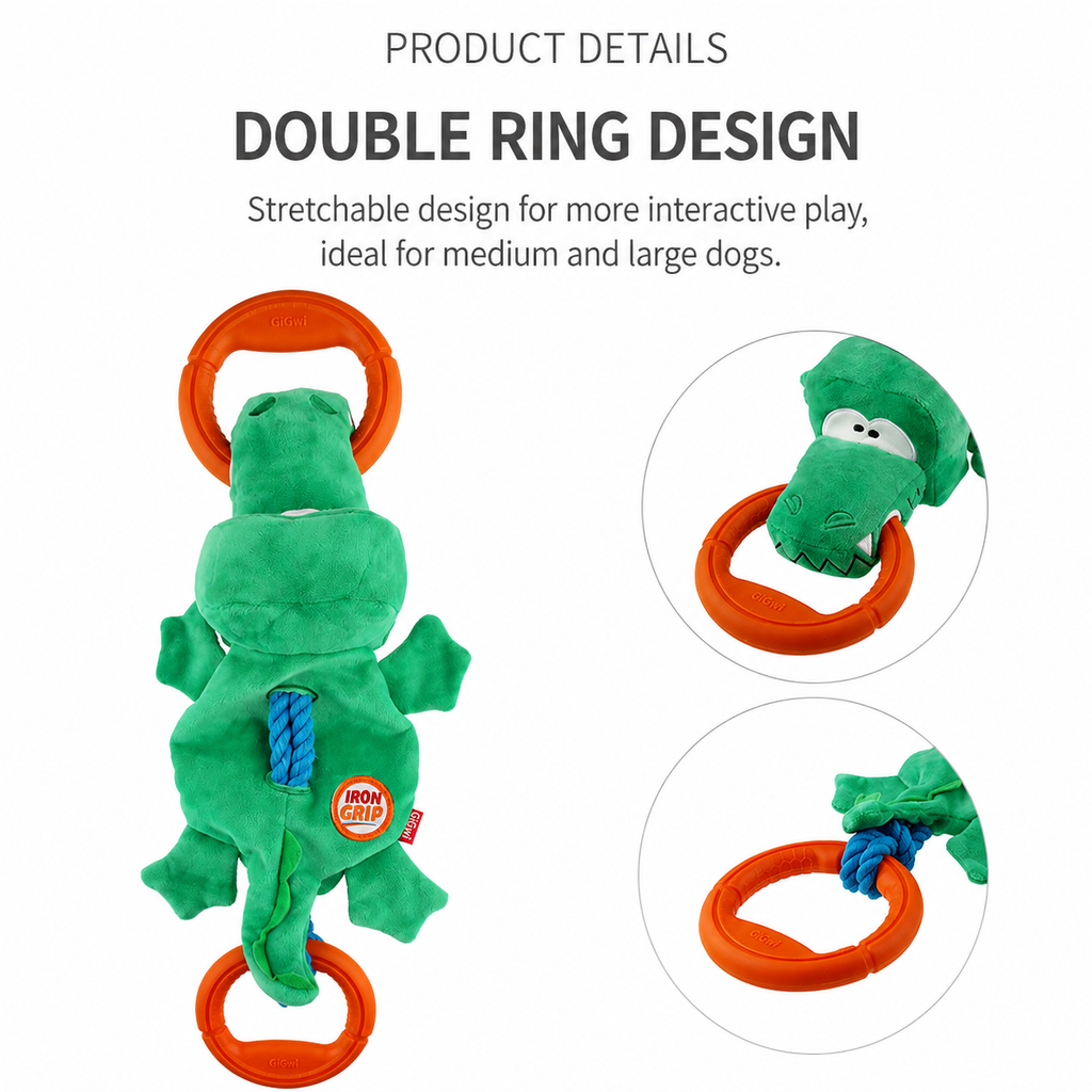Durable Squeaky Tug Ring Dog Toy
