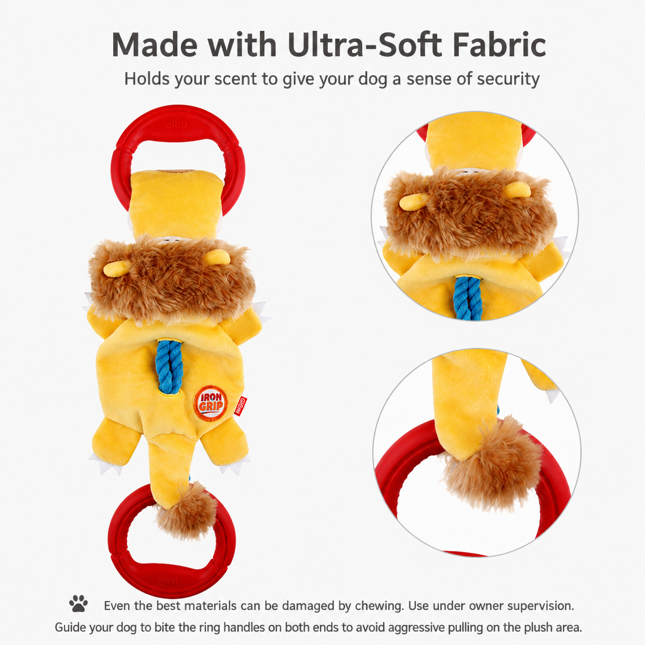 Durable Squeaky Tug Ring Dog Toy