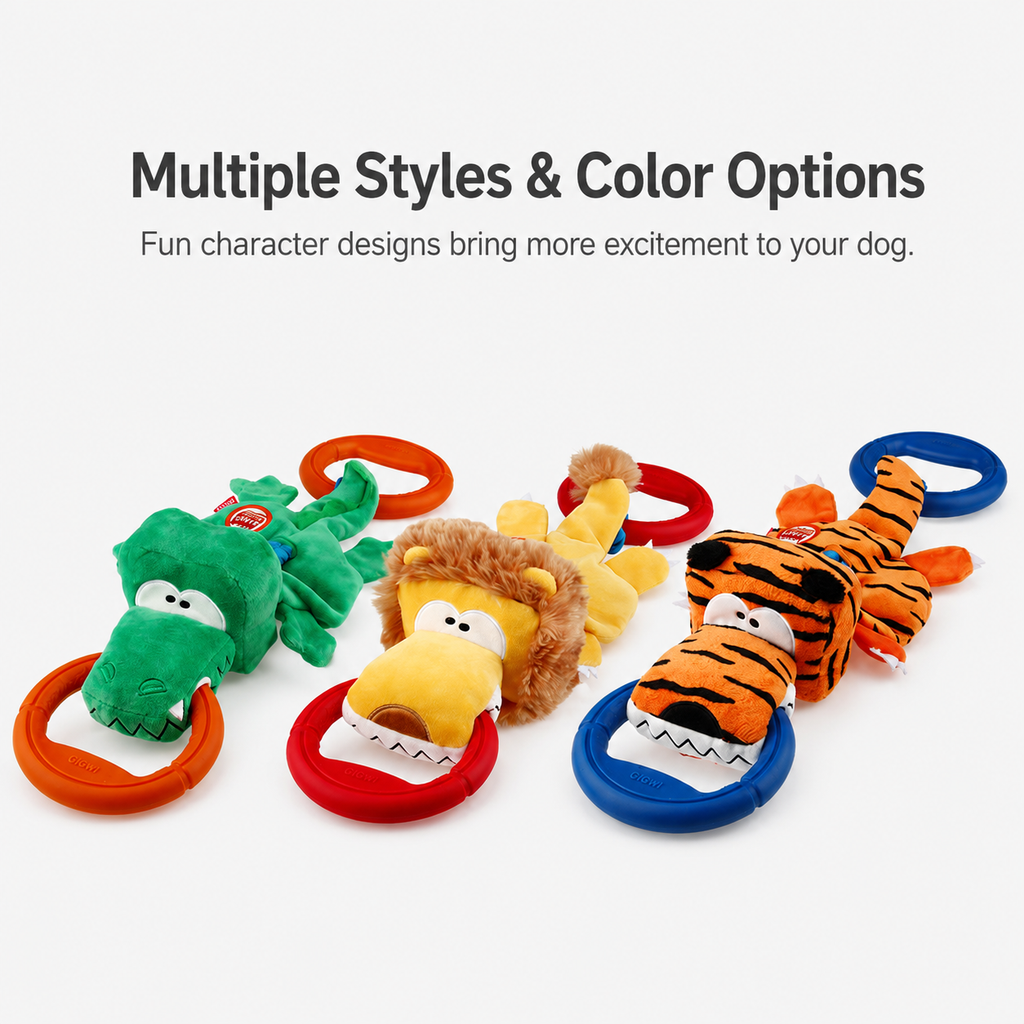 Durable Squeaky Tug Ring Dog Toy
