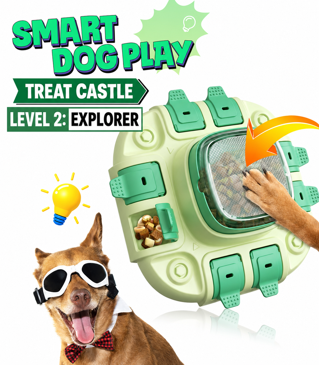 Interactive Dog Puzzle Treat Dispenser & Snuffle Training Toy