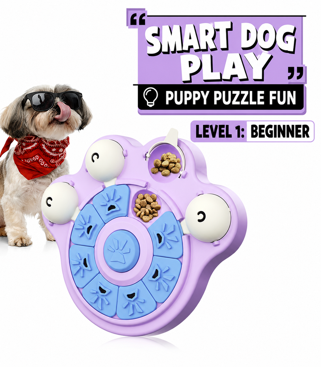 Interactive Dog Puzzle Treat Dispenser & Snuffle Training Toy