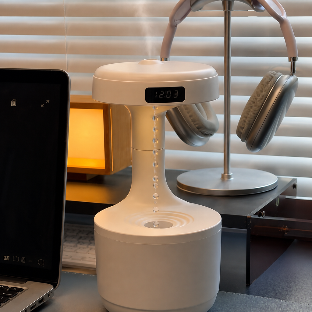 Anti-Gravity Cat Water Fountain & Cool Mist Humidifier
