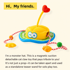 Monster Hat Cat Treat Puzzle, Snuffle & Crinkle Teaser Toy
