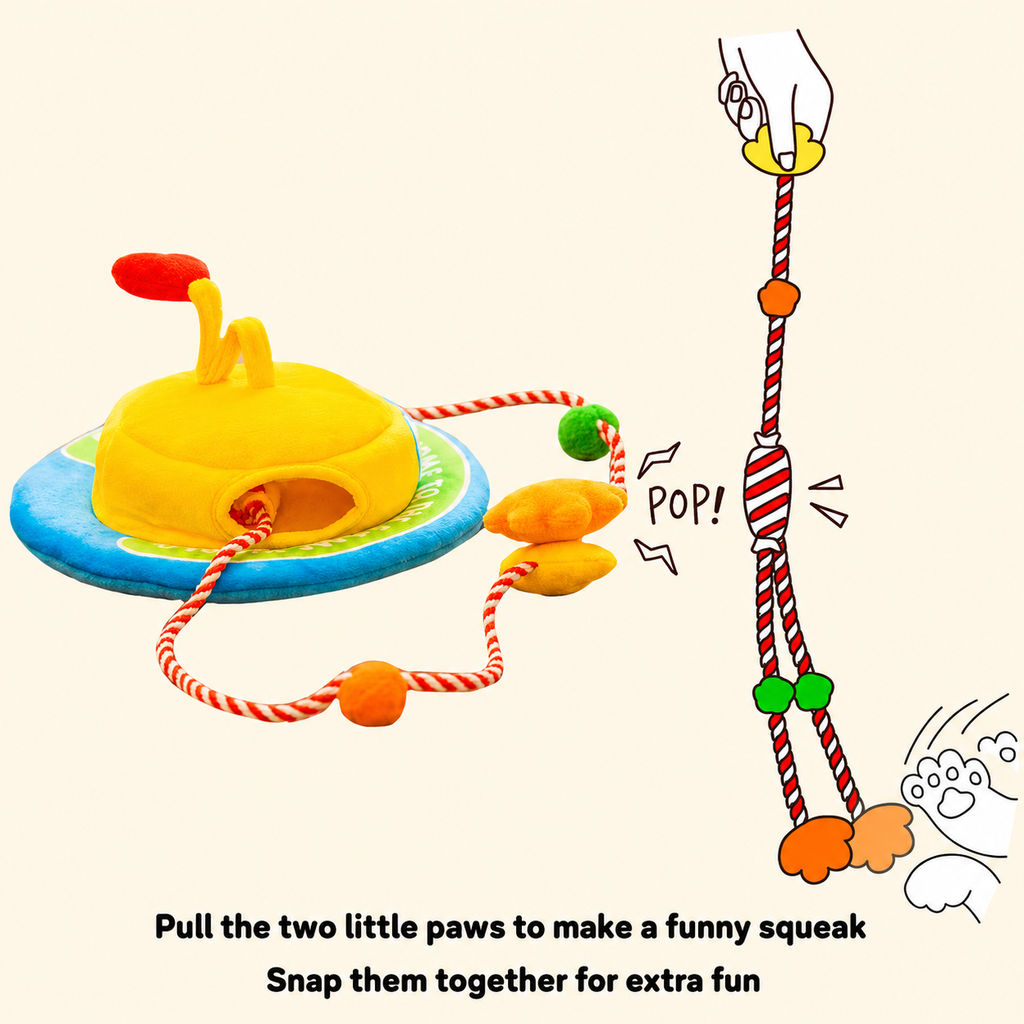 Monster Hat Cat Treat Puzzle, Snuffle & Crinkle Teaser Toy