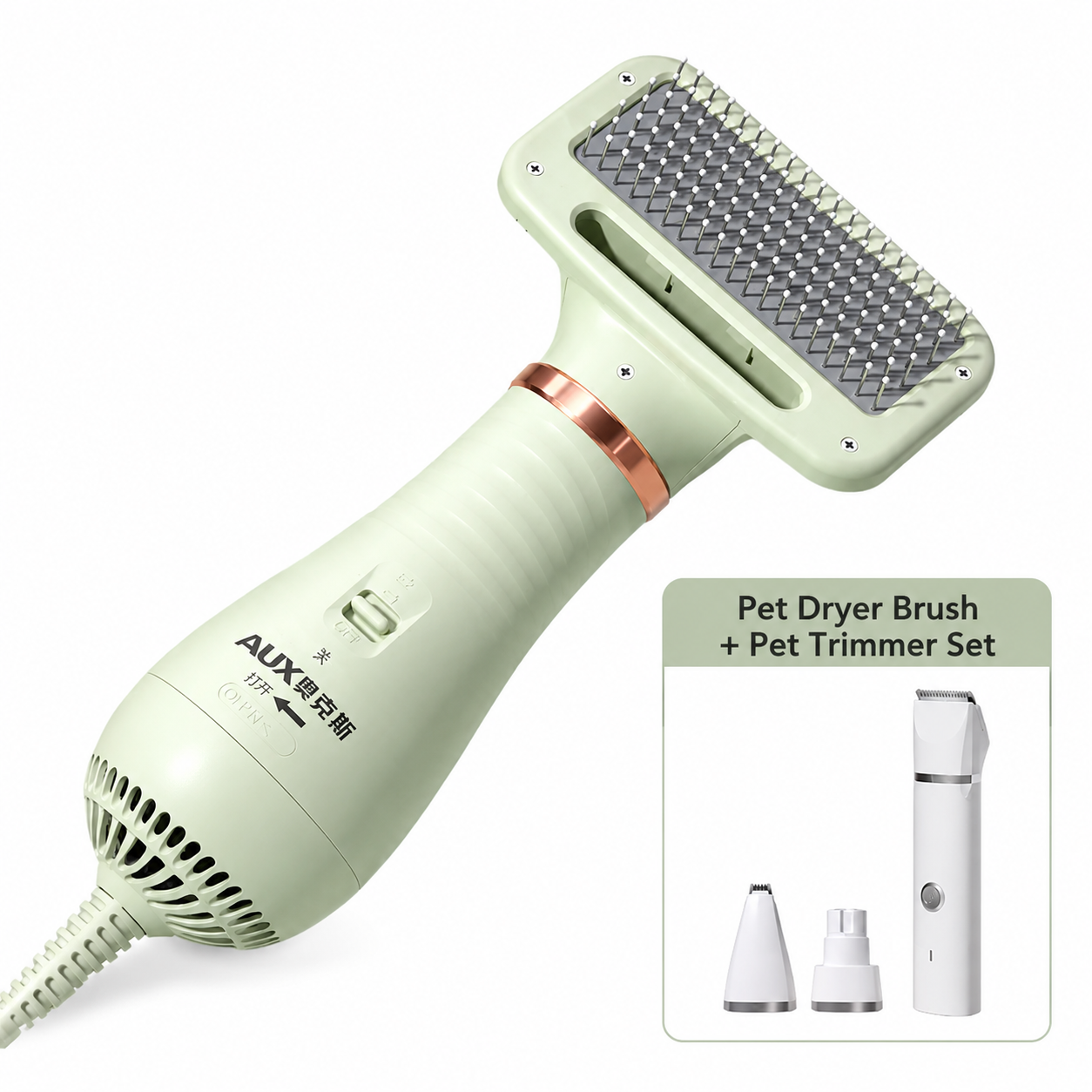 2-in-1 Pet Hair Dryer & Grooming Brush