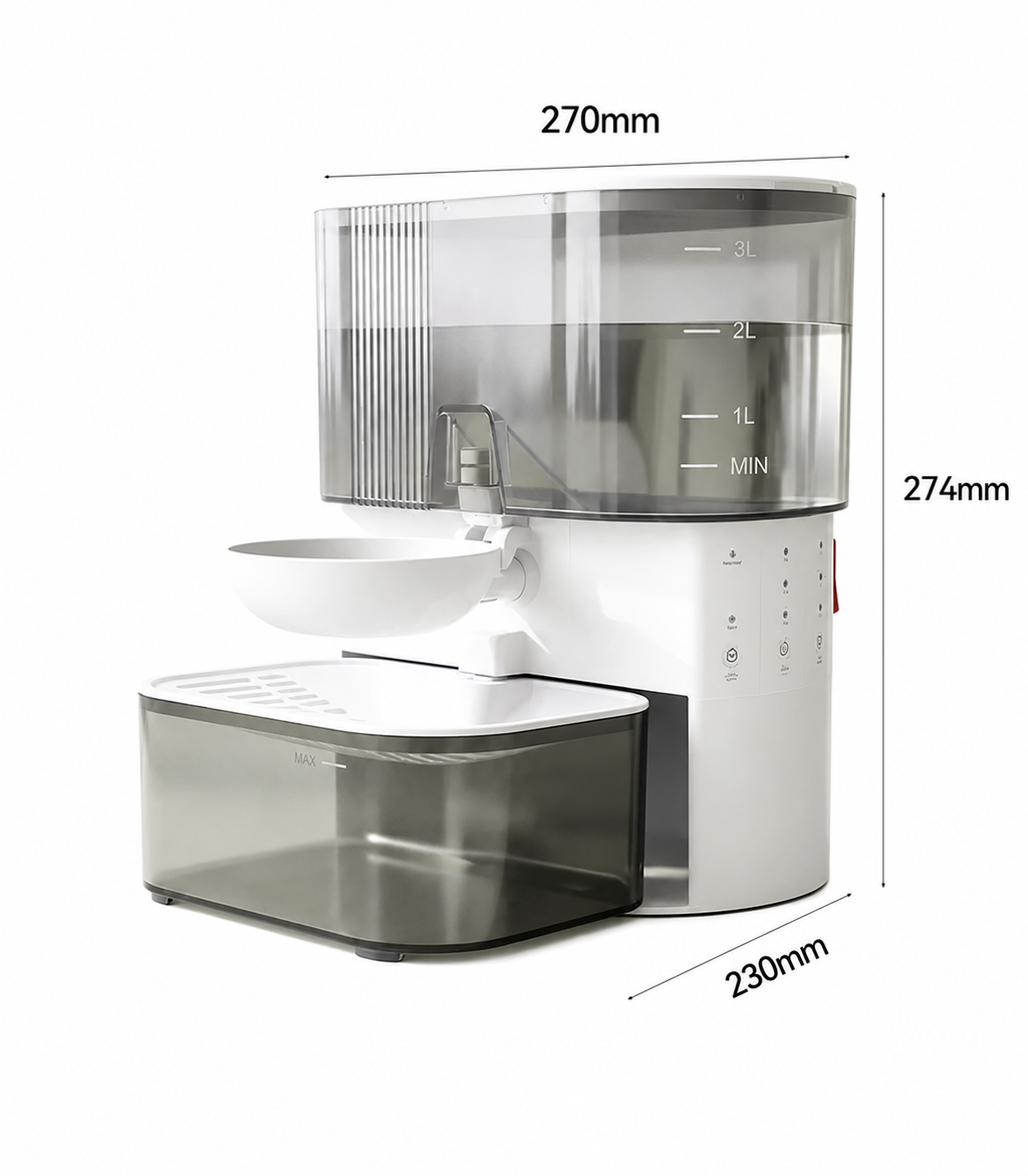 Quiet Automatic Pet Water Fountain with Clean & Waste Water Separation