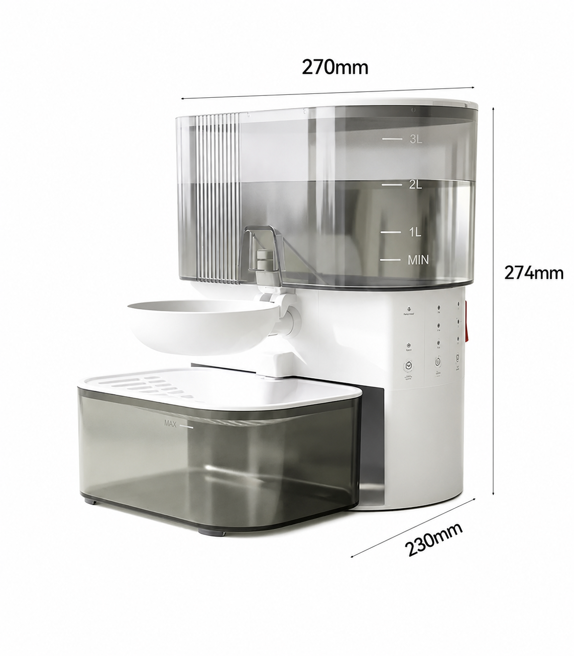 Quiet Automatic Pet Water Fountain with Clean & Waste Water Separation