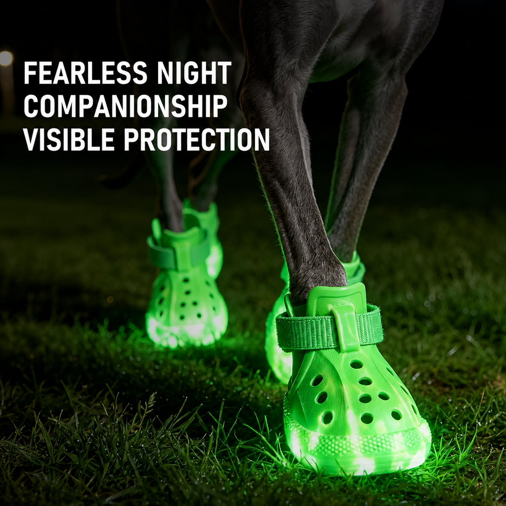 Glow-in-the-Dark Dog Shoes – Soft Sole Protective Boots