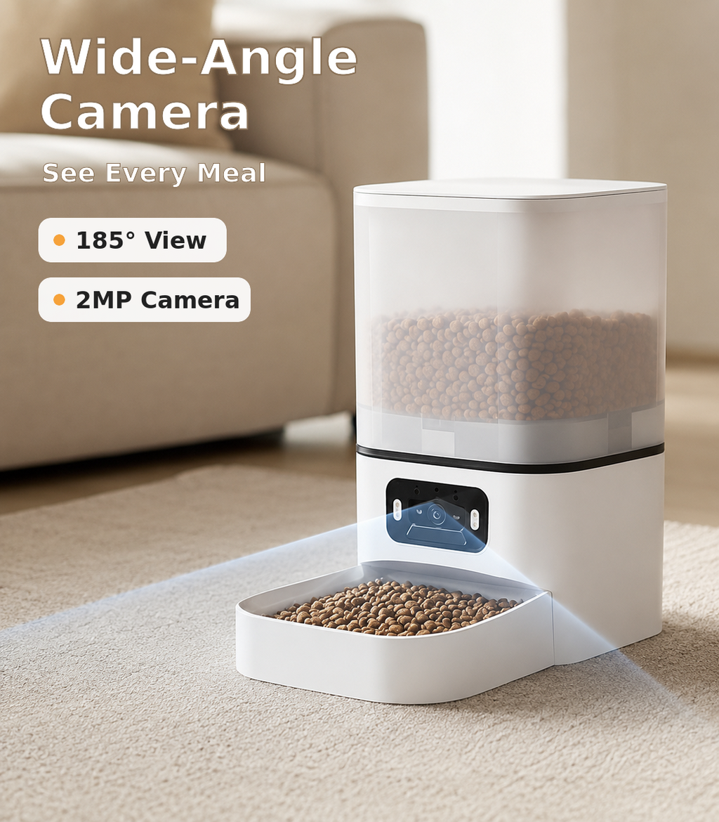 Smart Automatic Pet Feeder with Video & Two-Way Voice