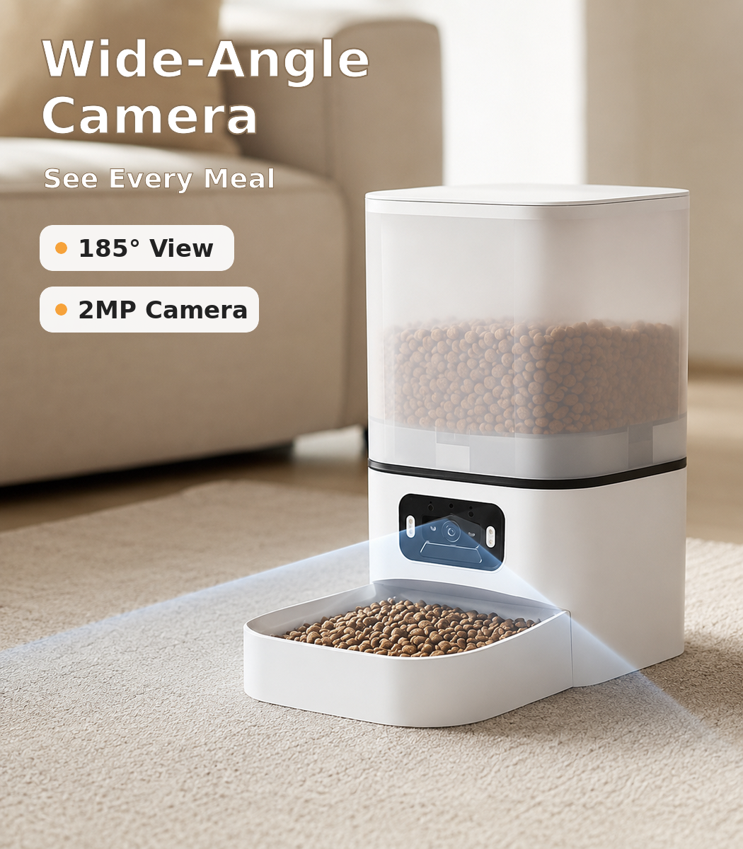 Smart Automatic Pet Feeder with Video & Two-Way Voice