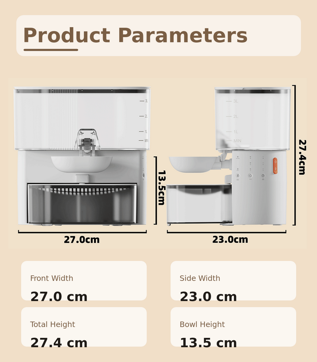 Quiet Automatic Pet Water Fountain with Clean & Waste Water Separation