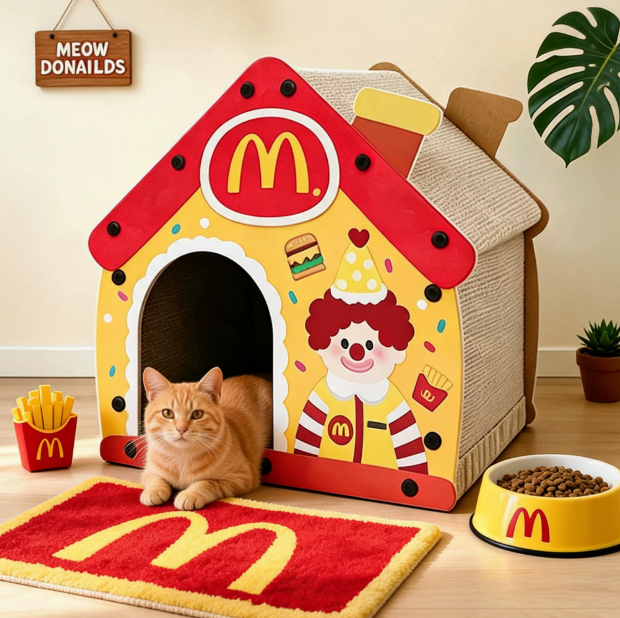 Pixel Cat Scratcher House – Corrugated Cardboard Cat Bed & Playhouse