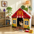 Pixel Cat Scratcher House – Corrugated Cardboard Cat Bed & Playhouse
