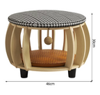 Solid Wood All-Season Cat House Stool – Detachable, Breathable & Washable