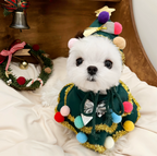 Christmas Dog Costume Cape – Winter Holiday Outfit for Small Dogs