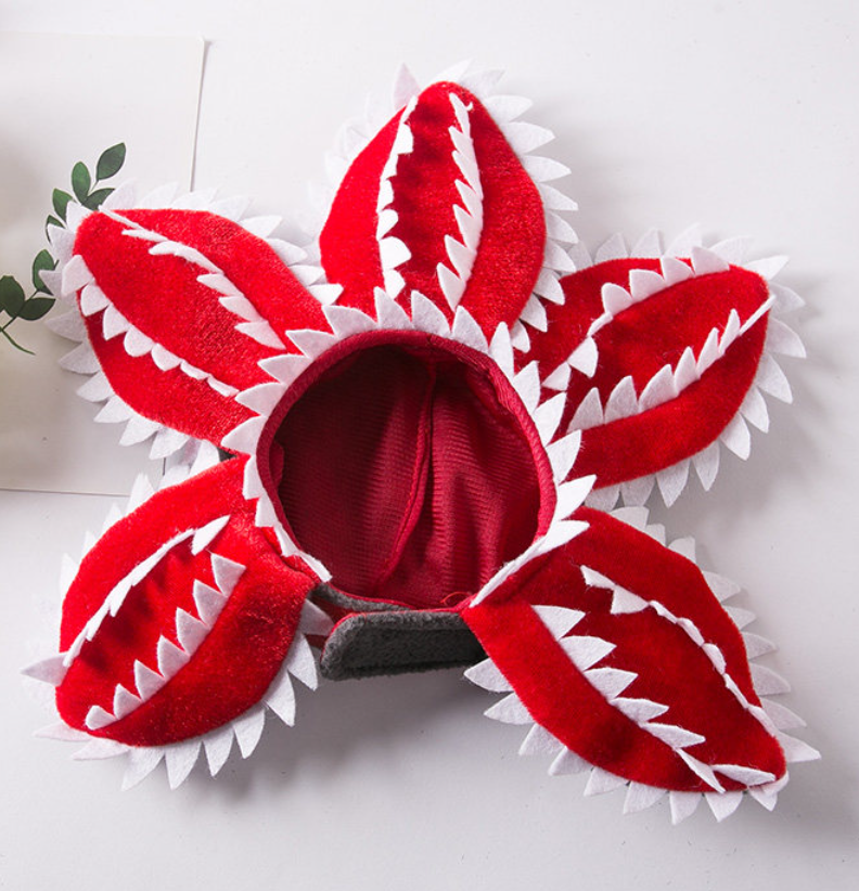 Funny Venus Flytrap Pet Costume Hat – Halloween Headwear for Cats & Dogs