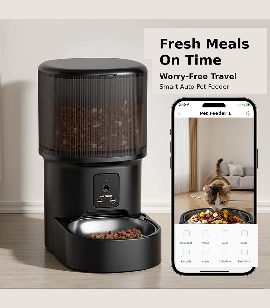 Smart Automatic Pet Feeder with Remote Voice Control and Timed Feeding