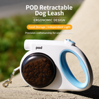 Multifunctional Retractable Nylon Dog Leash with LED Light Anti-Pull Control Food Bowls and Waste Bag Holder