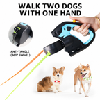 2-in-1 Dual Retractable Dog Leash with LED Light