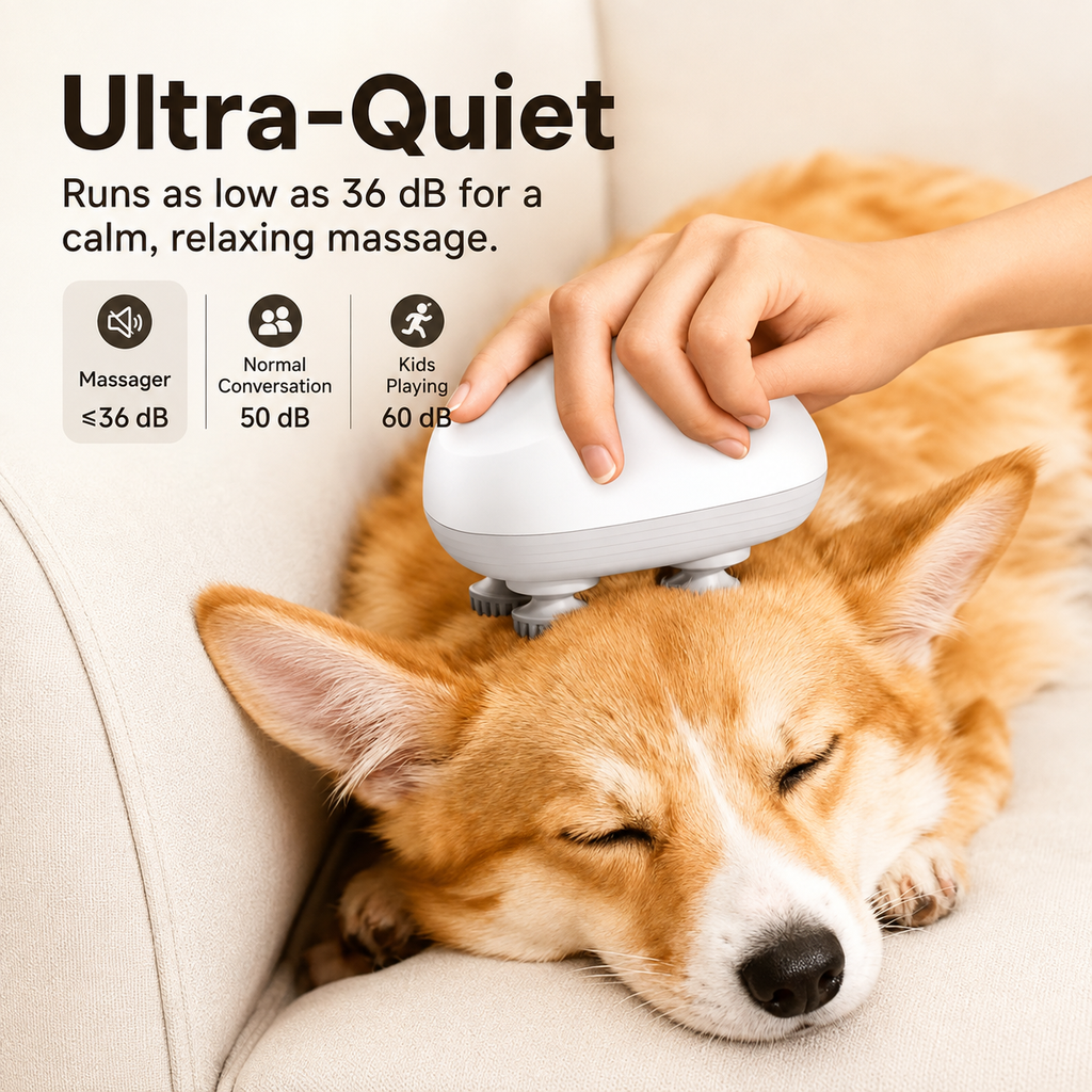 Automatic Electric Dog Head Massager Pet Relaxation and Scratching Toy