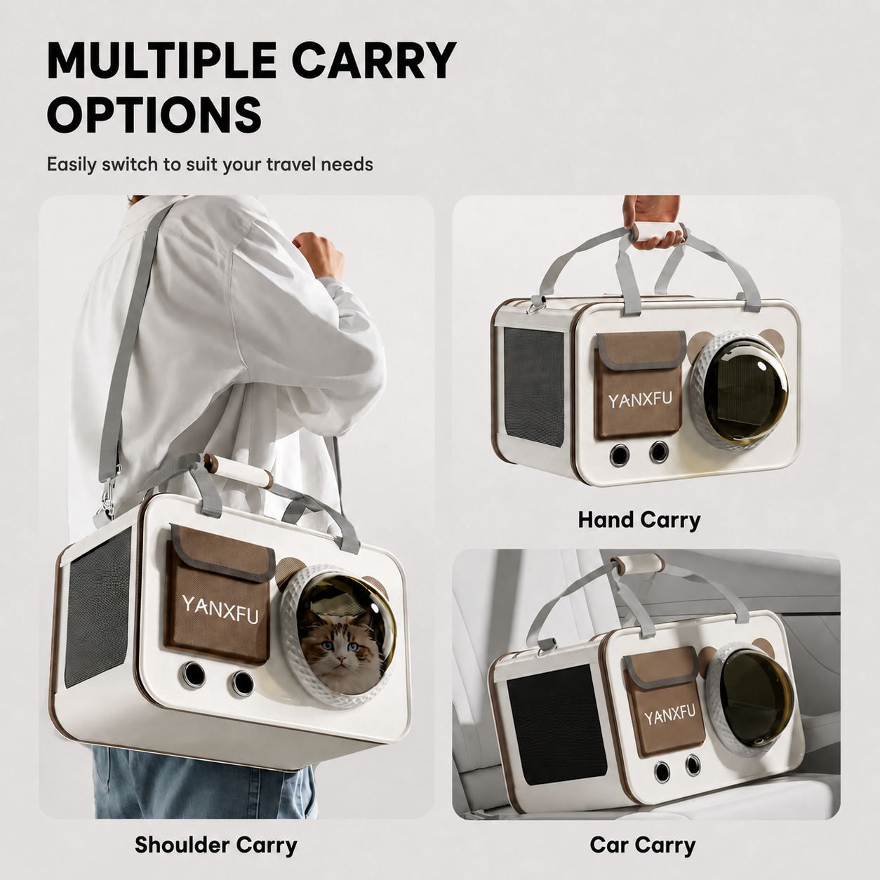 Large Capacity Space Capsule Pet Carrier Shoulder Bag for Cats and Small Dogs