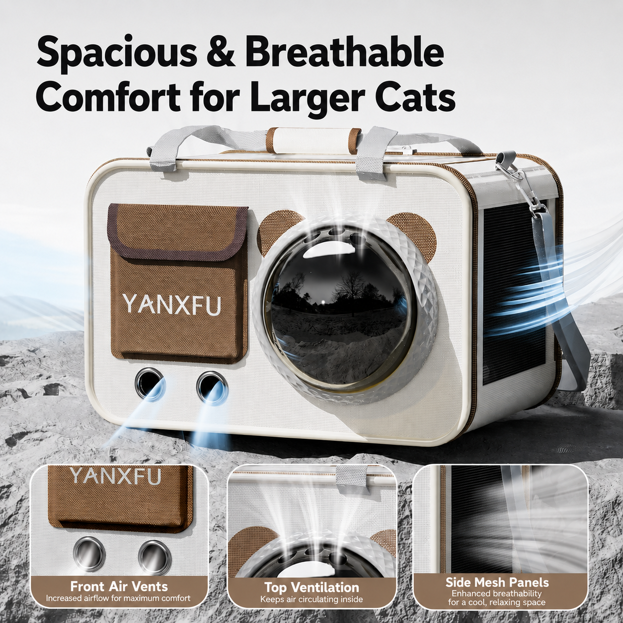 Large Capacity Space Capsule Pet Carrier Shoulder Bag for Cats and Small Dogs