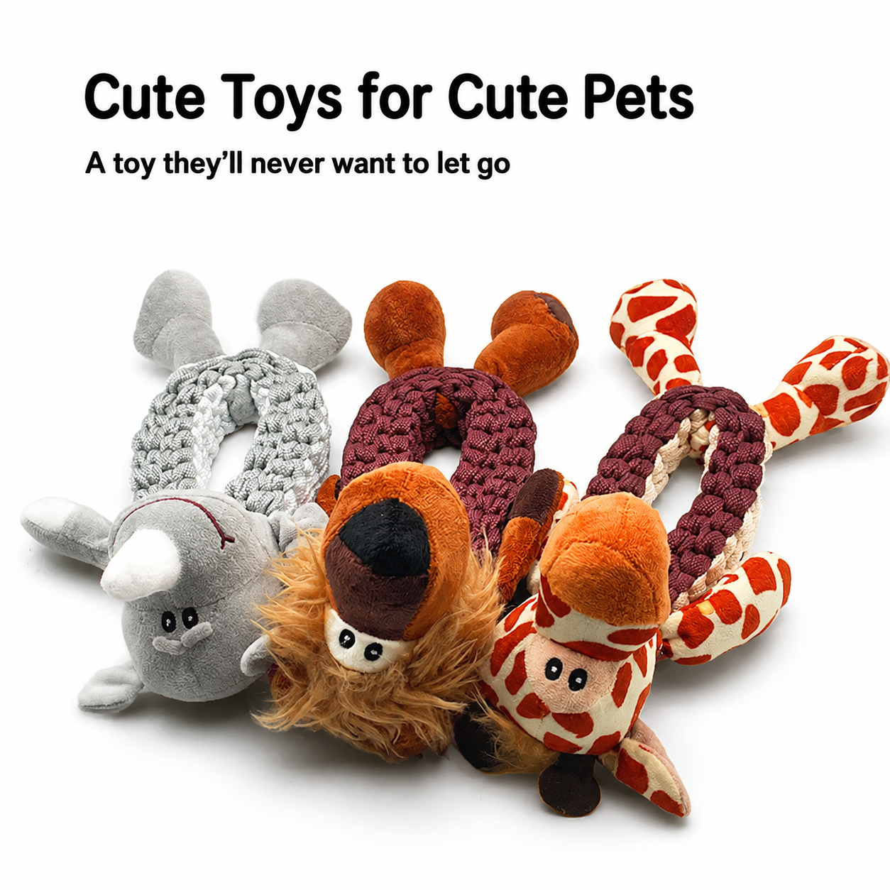 Durable Squeaky Rope Dog Toy for Chewing Teeth Cleaning Tugging and Interactive Play