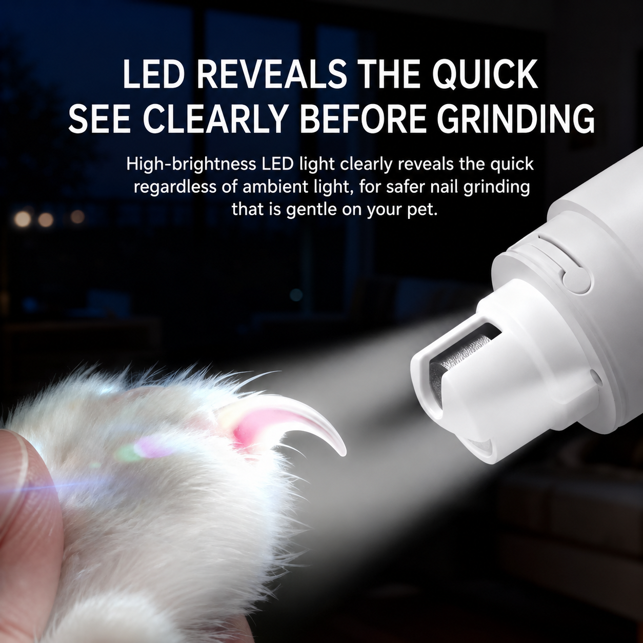 Electric Pet Nail Grinder for Dogs & Cats – Nail Trimmer for Small to Large Pets