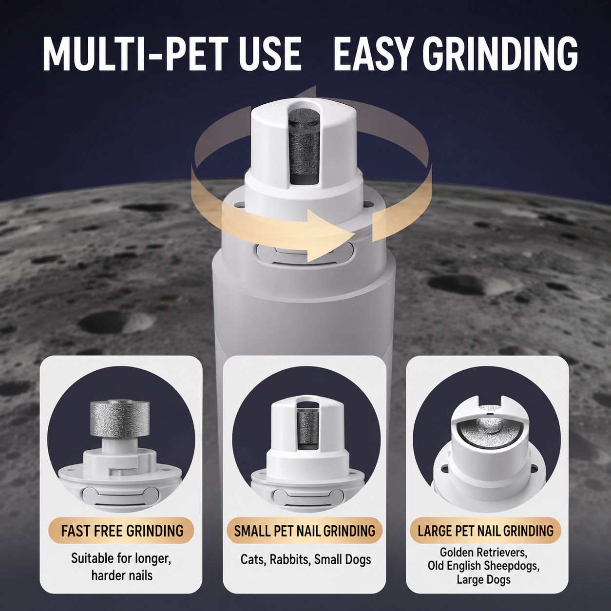 Electric Pet Nail Grinder for Dogs & Cats – Nail Trimmer for Small to Large Pets