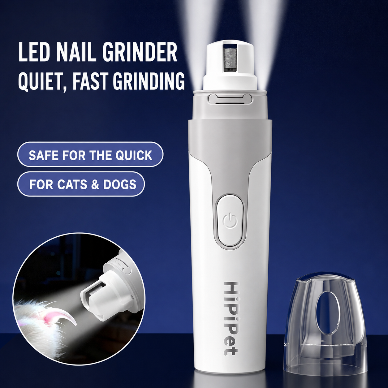 Electric Pet Nail Grinder for Dogs & Cats – Nail Trimmer for Small to Large Pets