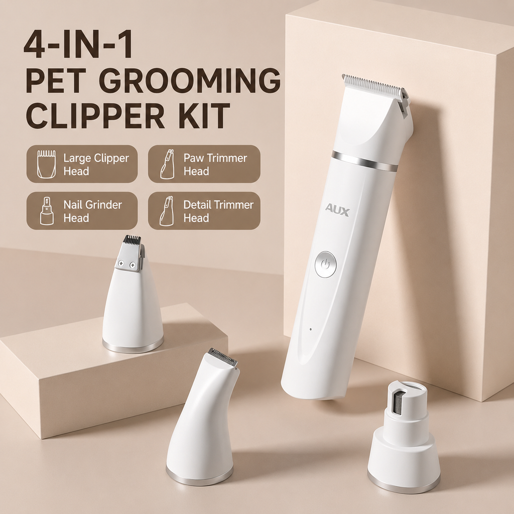 4-in-1 Pet Grooming Trimmer Kit for Dogs & Cats