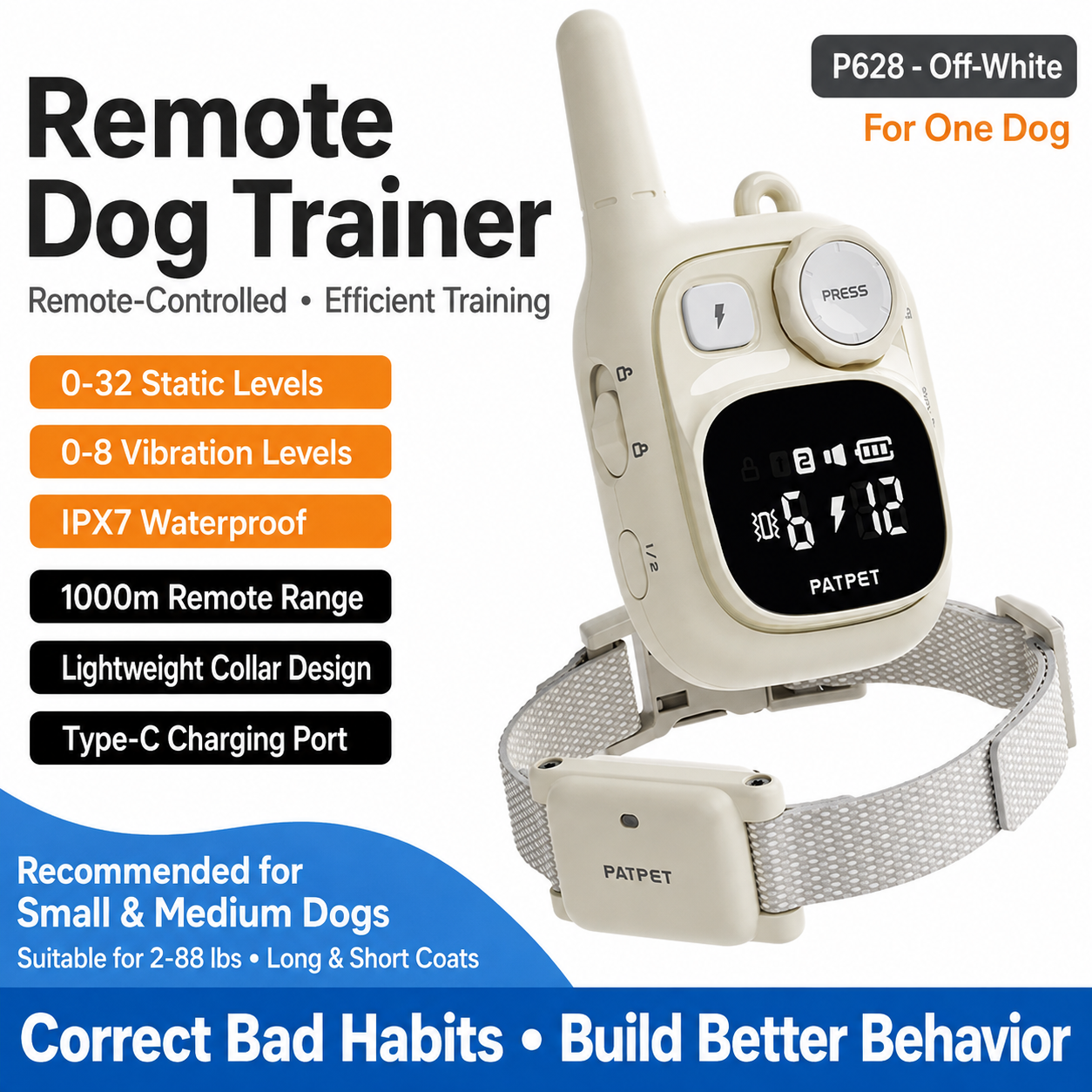 Remote Dog Training Collar with Adjustable Static & Vibration