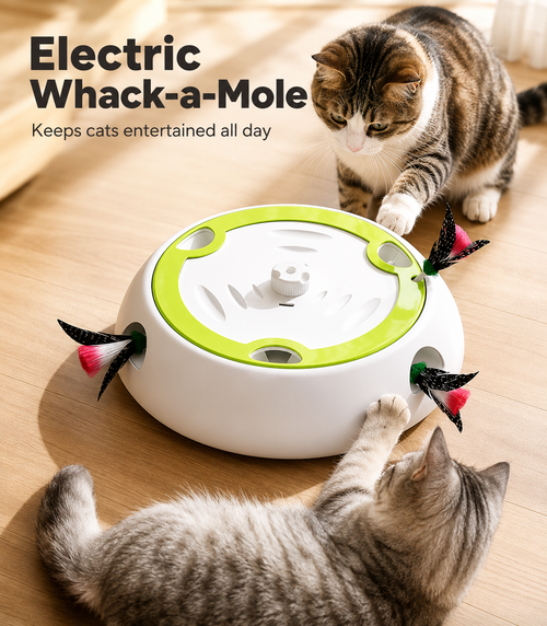 Automatic Whack-A-Mole Cat Toy – Interactive Electric Fun