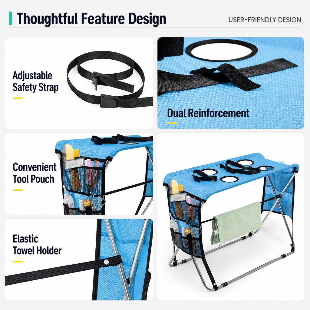 Foldable Pet Grooming & Bathing Table for Small, Medium & Senior Dogs