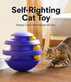 Durable Interactive Cat Toy with Feather Wand & Tumbler Design