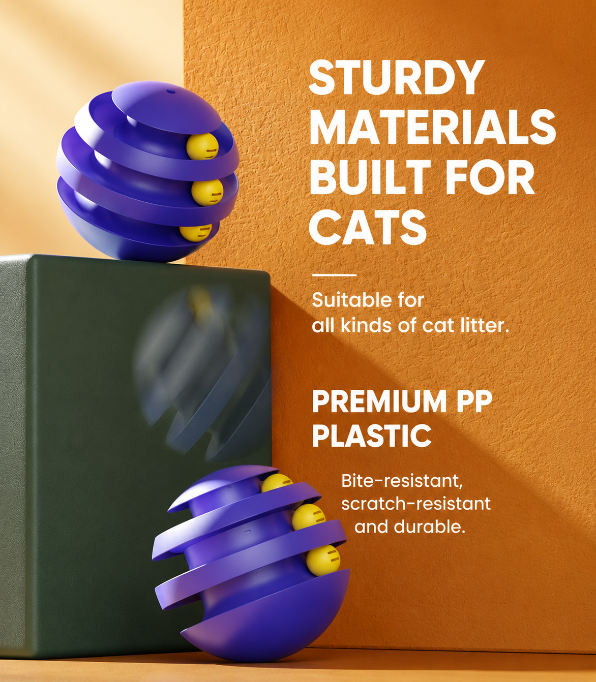 Durable Interactive Cat Toy with Feather Wand & Tumbler Design
