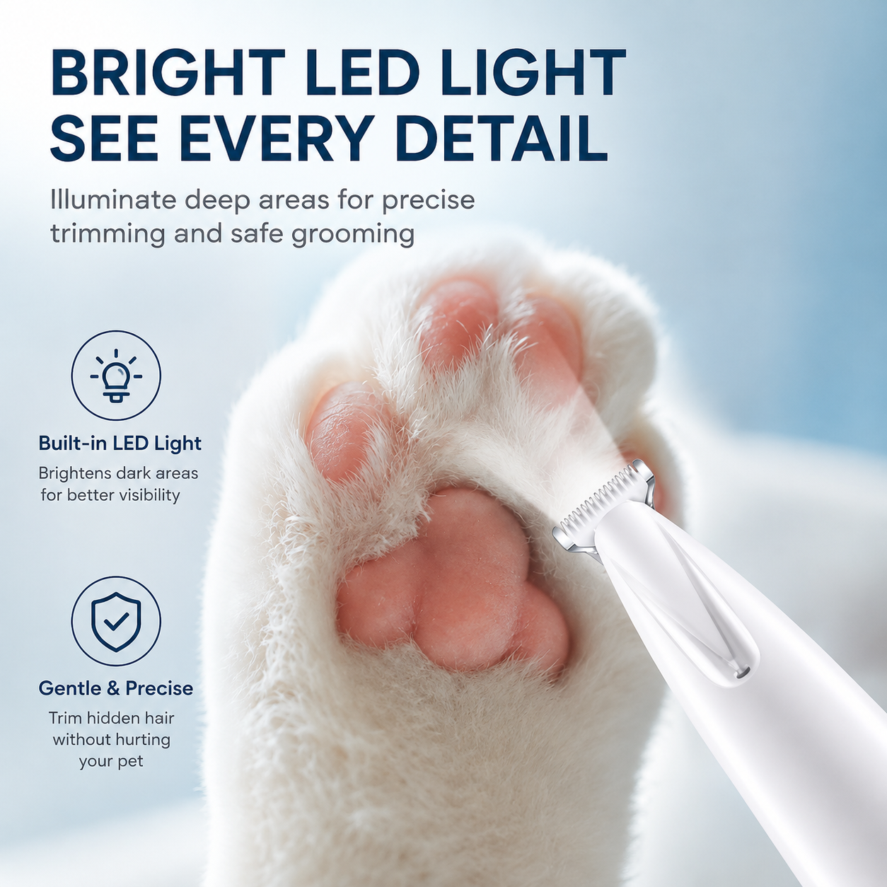 Quiet Pet Grooming Clipper for Cats & Dogs – Paw & Detail Trimmer