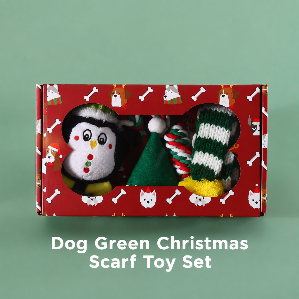 Christmas Dog Toy Gift Set – Squeaky Chew Toys & Holiday Accessories