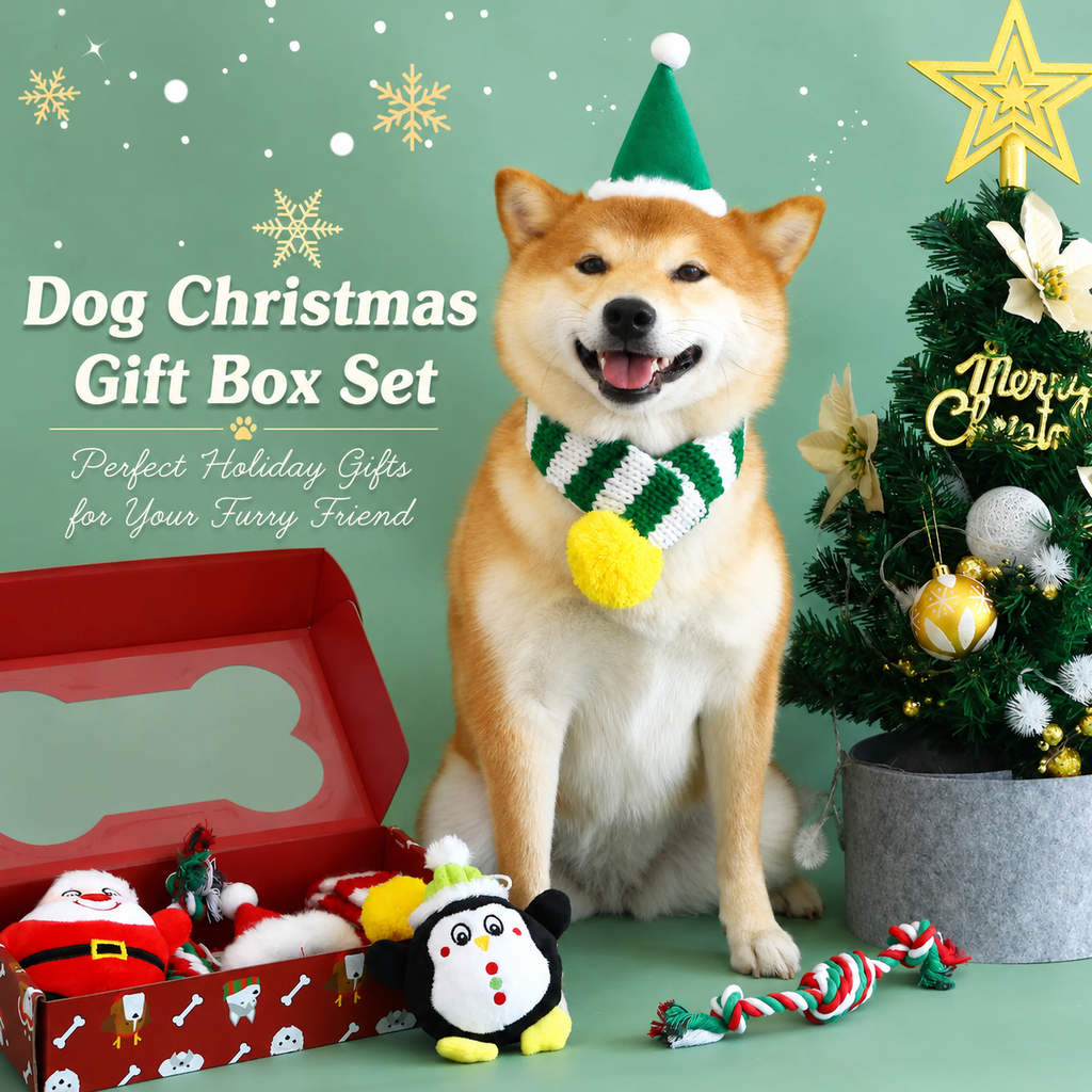 Christmas Dog Toy Gift Set – Squeaky Chew Toys & Holiday Accessories