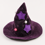 Purple Witch Hat & Cape Pet Costume – Halloween Wizard Outfit for Cats & Dogs