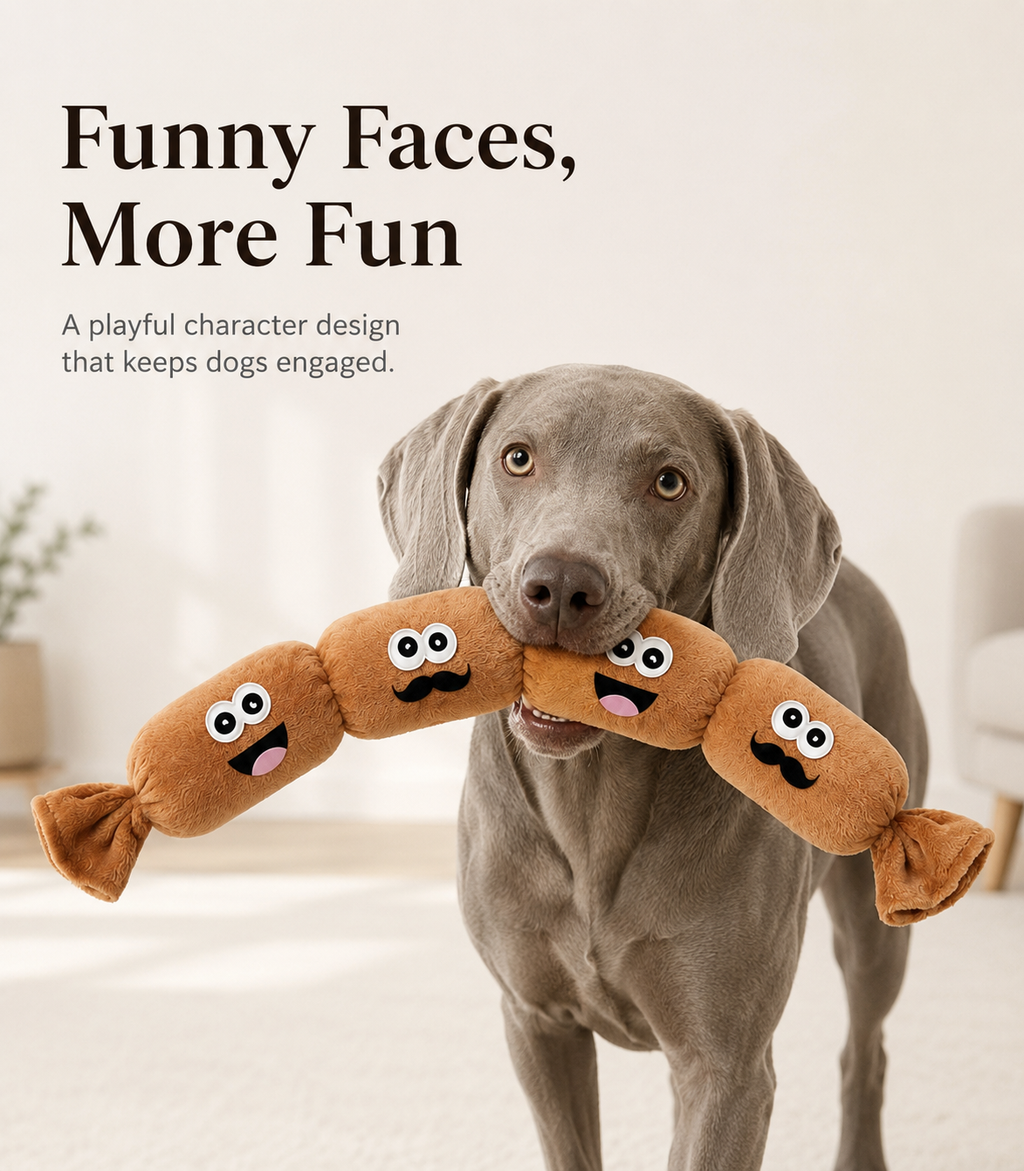 Dachshund Squeaky Chew Toy – Durable Teething Toy for Dogs