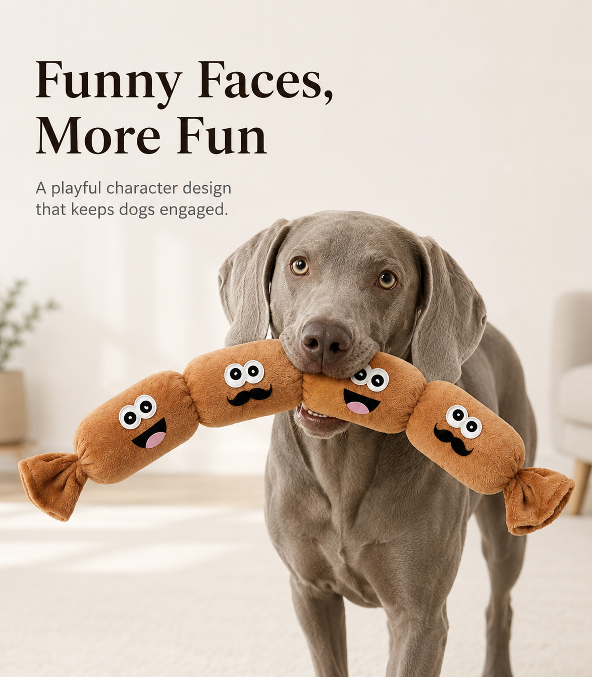 Dachshund Squeaky Chew Toy – Durable Teething Toy for Dogs