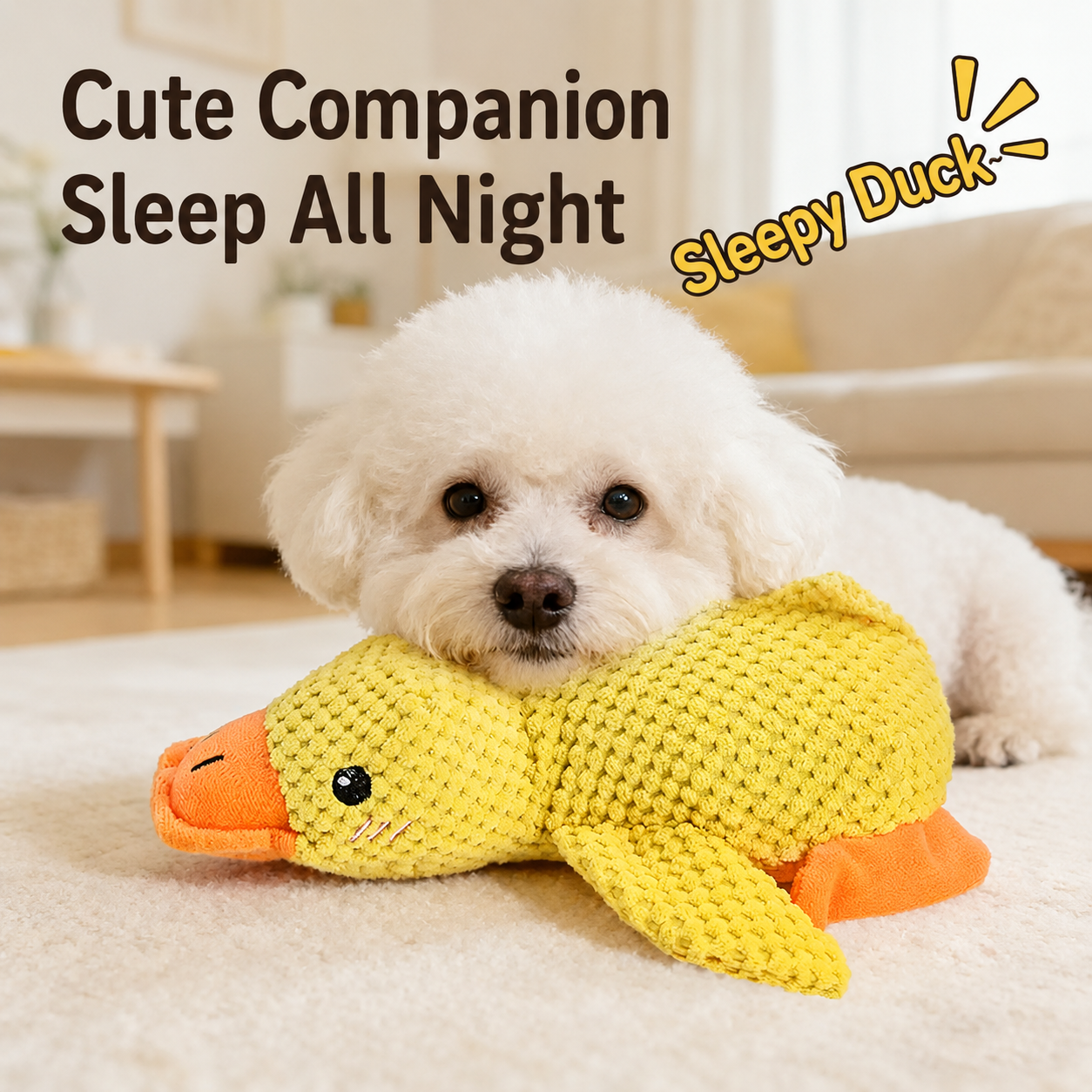 Squeaky Yellow Duck Dog Toy – Interactive Chew & Comfort Plush Toy for Dogs