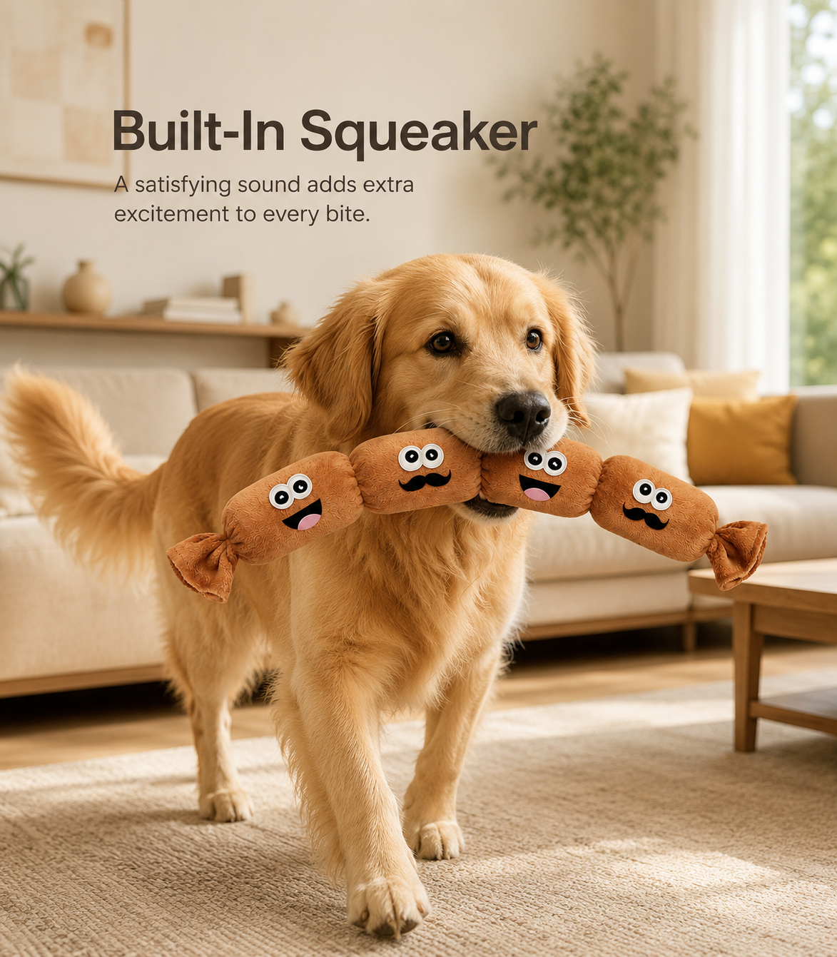 Dachshund Squeaky Chew Toy – Durable Teething Toy for Dogs