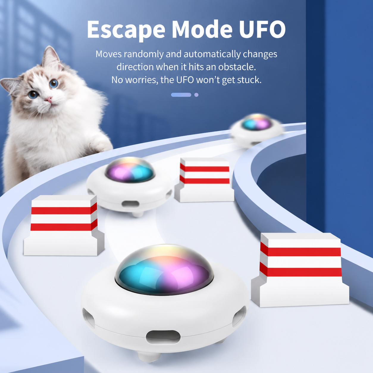 UFO Interactive Cat Toy – Smart Automatic Teaser Toy with Random Movement